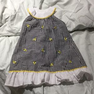 Emily rose 3t black white sear sucker bee dress